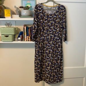 Boden Penny dress blue rabbit print with pockets!